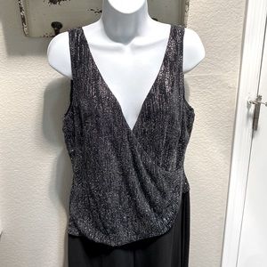 Super Nice Anne Klein Evening Silver, Black Jump Suit 16